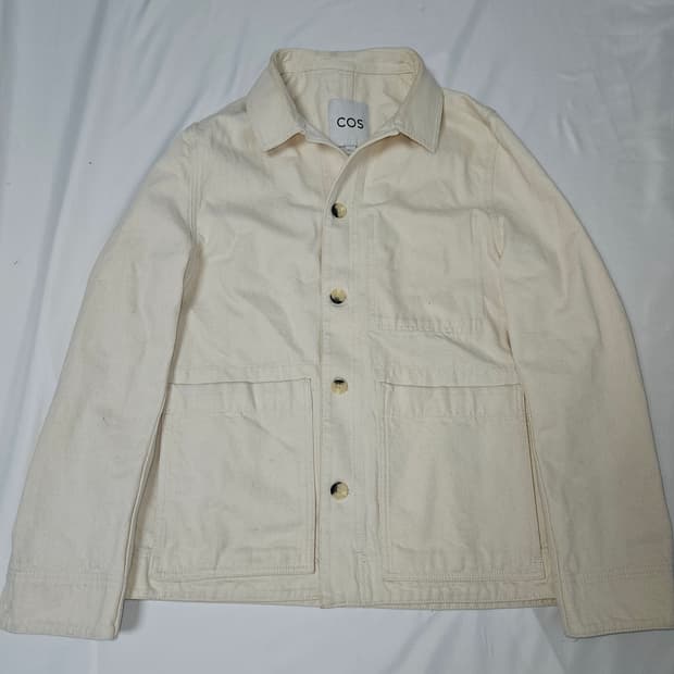 코스 COS 유틸리티 데님 테일러링 트러커 워크자켓 크림 M