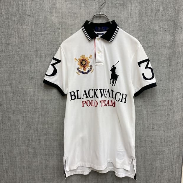 폴로 랄프로렌 블랙워치 빅포니 폴로팀 카라티 화이트 (S)