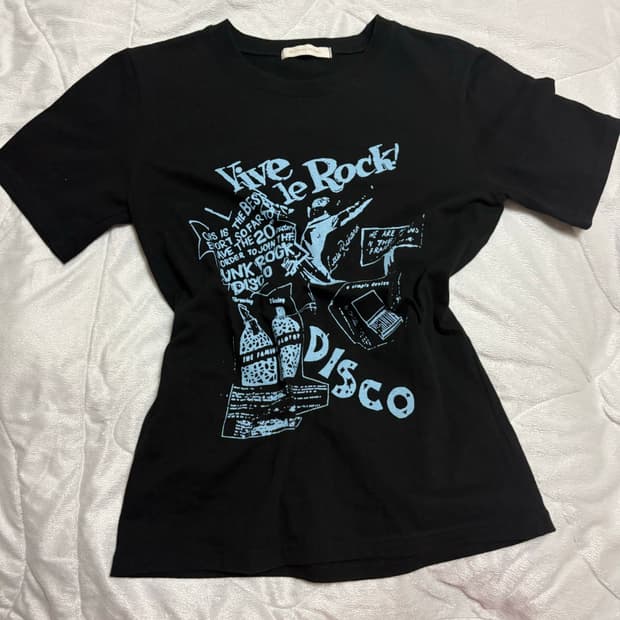 y2k 빈티지 락 슬림핏 블랙 반팔티