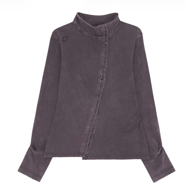 미스치프 워시드 저지 셔츠 퍼플 브차운 s사이즈