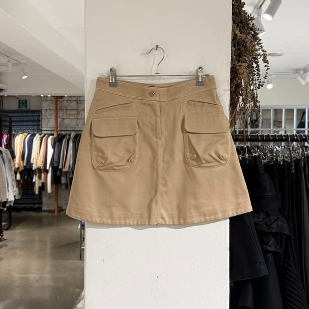 펜디 베이지 포켓 스티치 미니 스커트