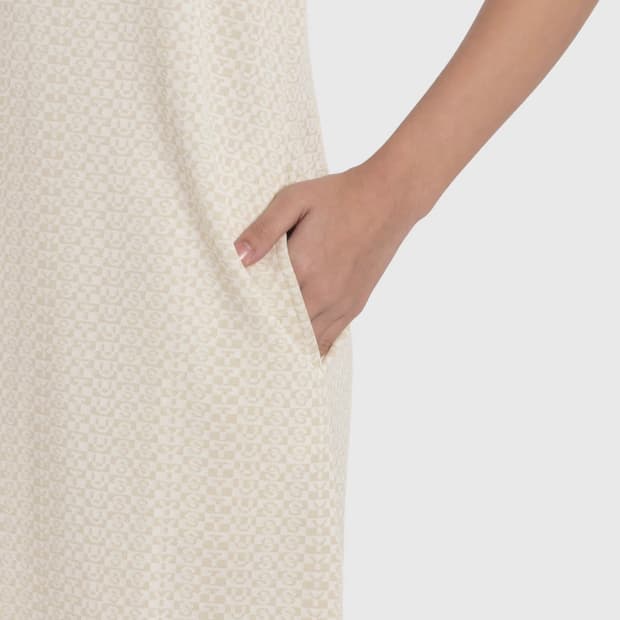 Tonal Jacquard Dress (Ivory)