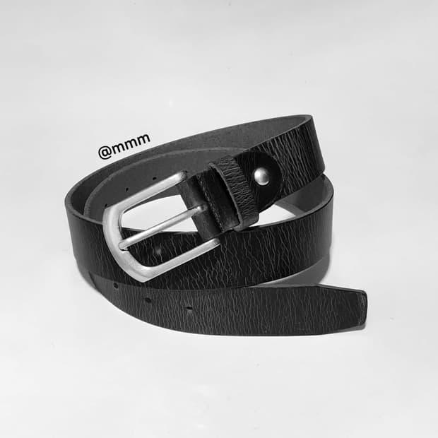 [Unisex] 빈티지 워시드 통가죽 벨트