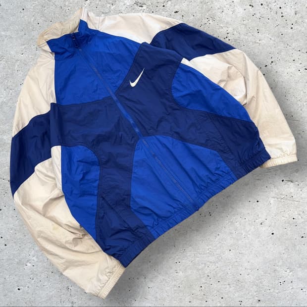 [M] 나이키 리이슈 빅로고 바람막이 블루 / 화이트 B493
