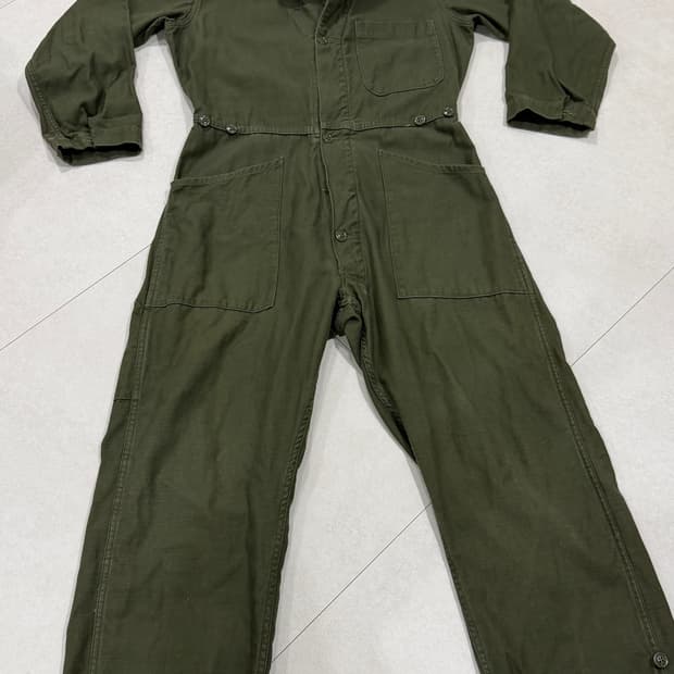 80s 오리지널 미군 OG-107 사틴 커버올 점프수트