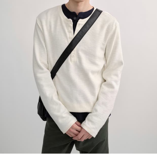 [2] Colorcolour 컬러컬러 버튼 헨리넥 ivory 새상품