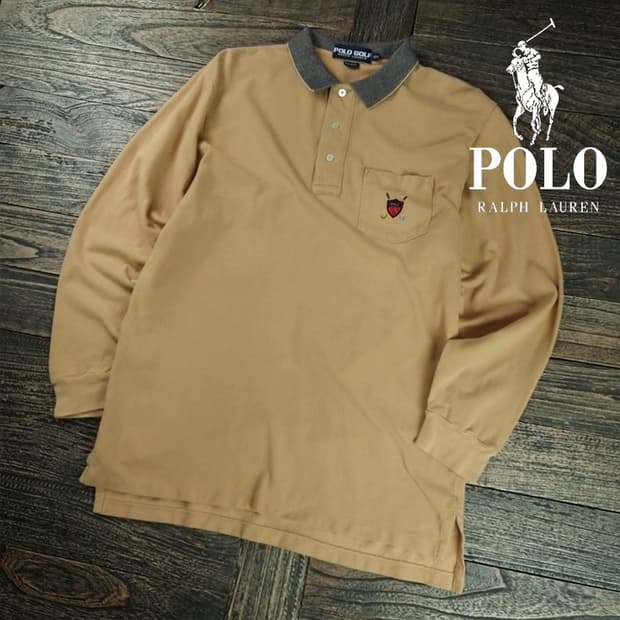 [폴로 랄프로렌] 빈티지 골프 긴팔 카라티 베이지 M19617