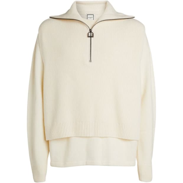 우영미 레이어드 집업 니트 46사이즈(100~105사이즈)