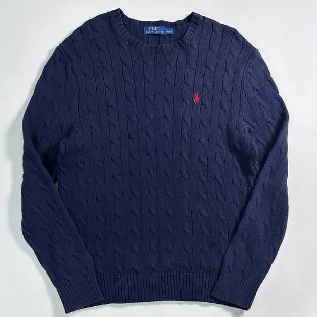 폴로 랄프로렌 네이비 케이블 니트