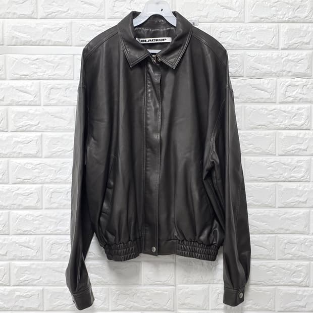 택포_ 블랙업 양가죽 자켓 XL