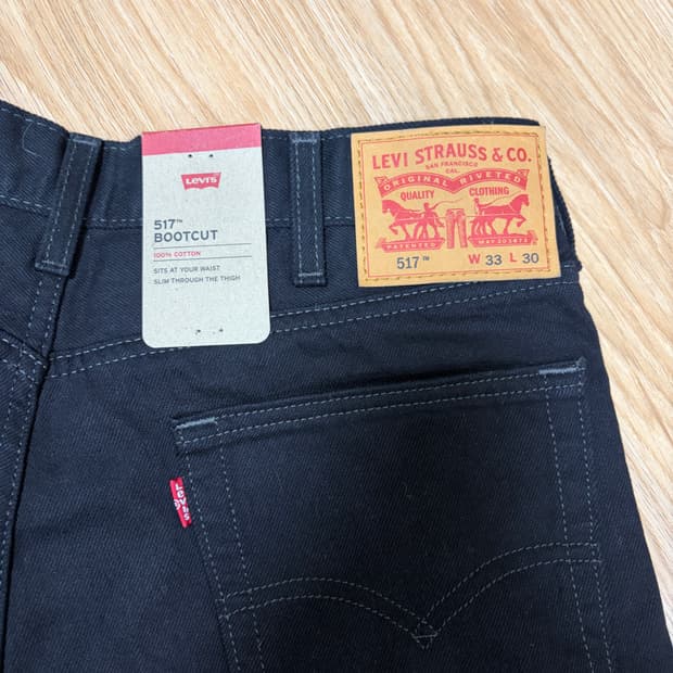 리바이스 517 부츠컷 블랙 W33 L30 새상품 판매합니다.