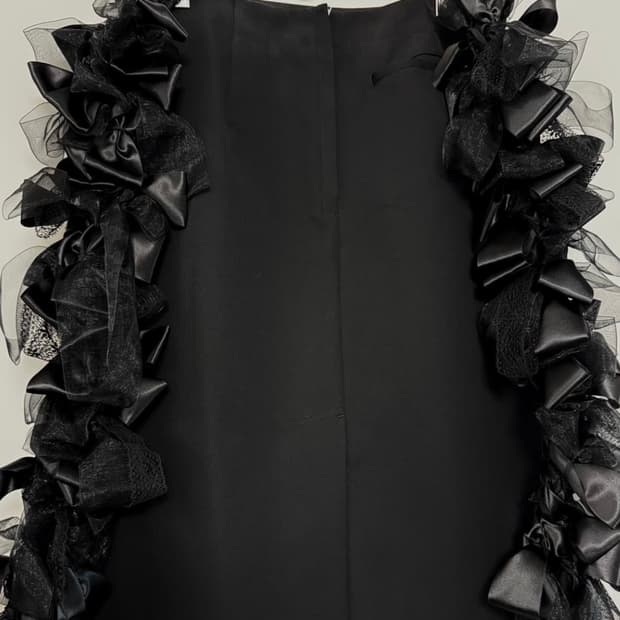Tao comme des garcons 사이드 리본디테일 스커트 