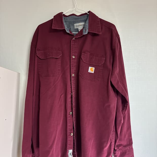 Carhartt 버건디 코튼 워크셔츠 (L사이즈)