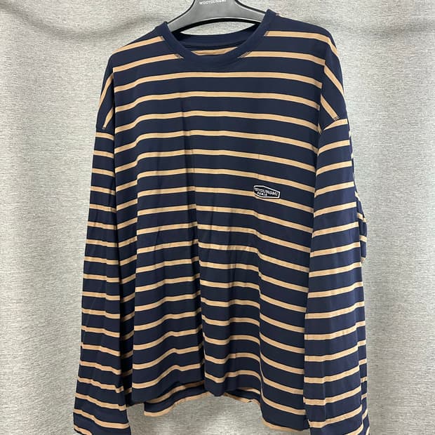 우영미 스프라이트 백로고 롱슬리브 오렌지/네이비 (52)