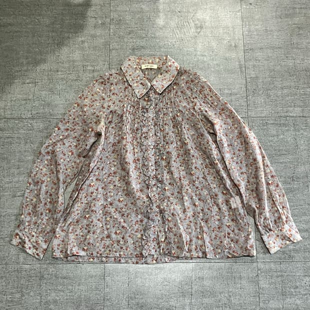 일본빈티지 Claup 하구미모리걸 달천깔페어리 플라워러플 블라우스