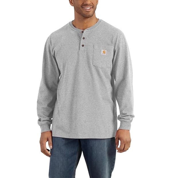 칼하트 루즈핏 헨리넥 롱슬리브 티셔츠 그레이 2XL
