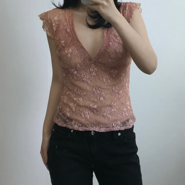 빈티지 레이스 슬리브리스