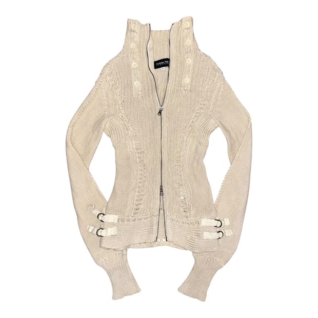 그런지 니트 투웨이 집업 갸루y2k펑크