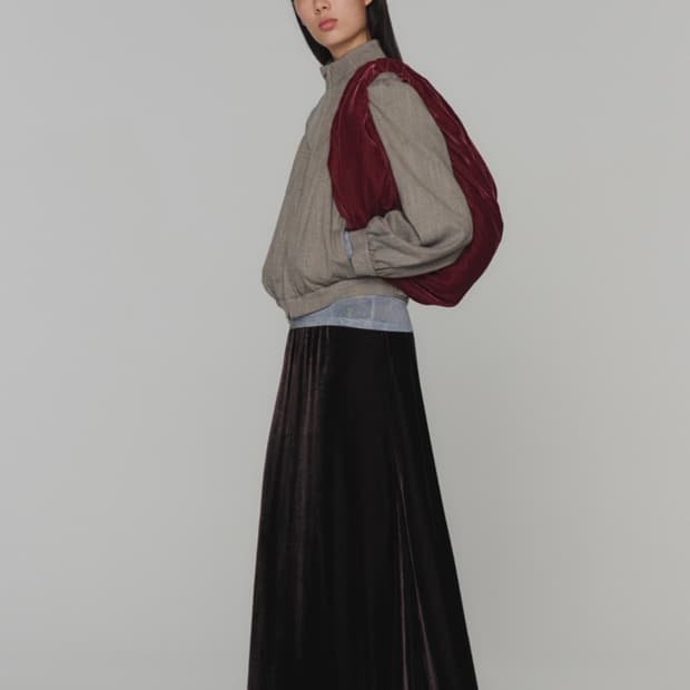 Amomento 아모멘토 벨벳 롱스커트