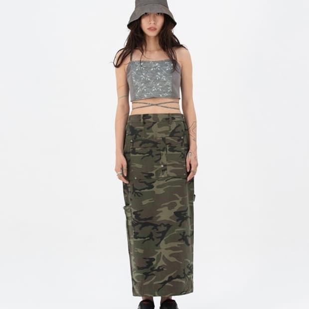 Mschf 카모 롱스커트