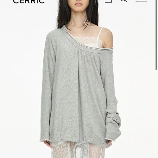 세릭 라운드 스트링 탑 그레이 Round Hem String