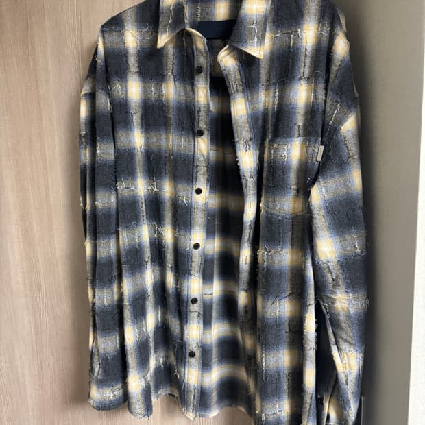 준지 25fw 그리드 옐로우 셔츠 50