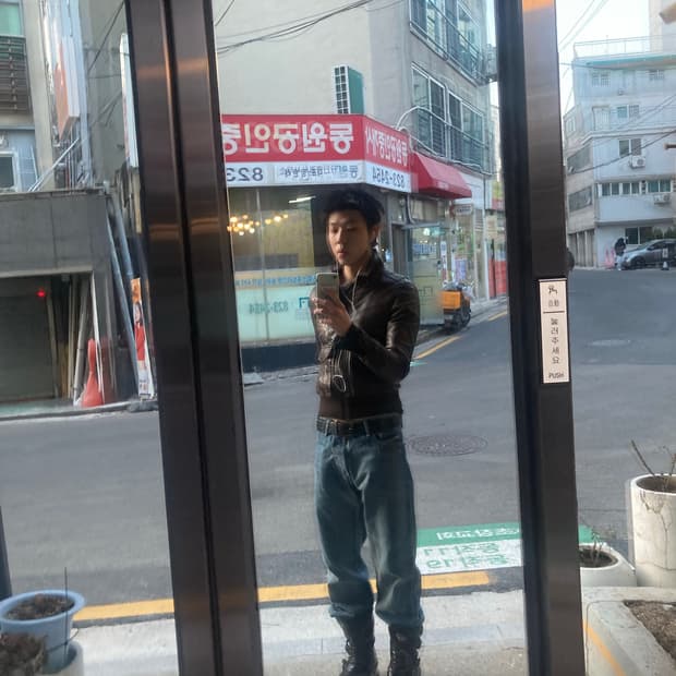 디젤 브라운 레더자켓