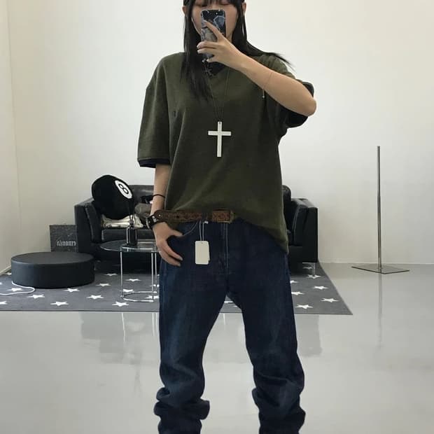 폴로 랄프로렌 카키 반팔