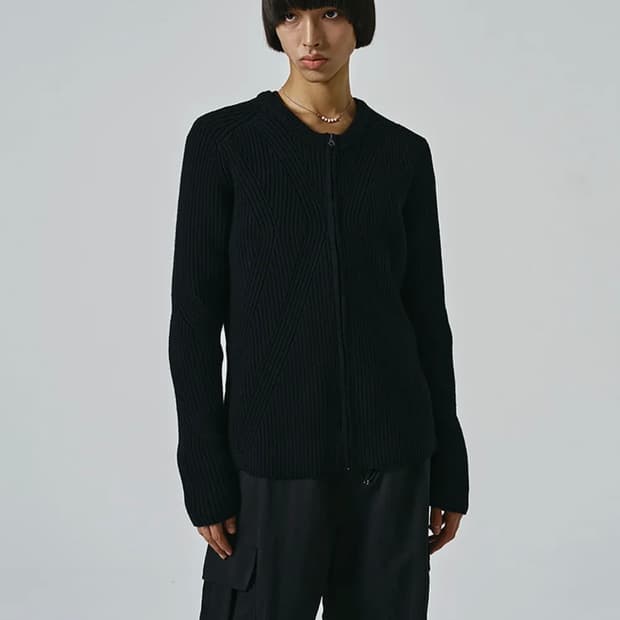 노이어 울 리브드 집업 가디건 50사이즈 새제품