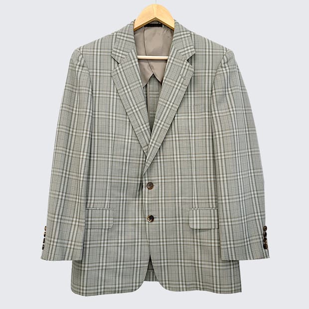 버버리 울 실크 체크 블레이저 블레이져 자켓 남성