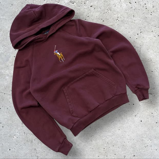 [XS] 폴로 랄프로렌 신형 큐알 버건디 후드티 C879