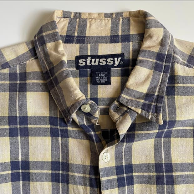 90s stussy 스투시 긴팔 체크 셔츠 팝니다