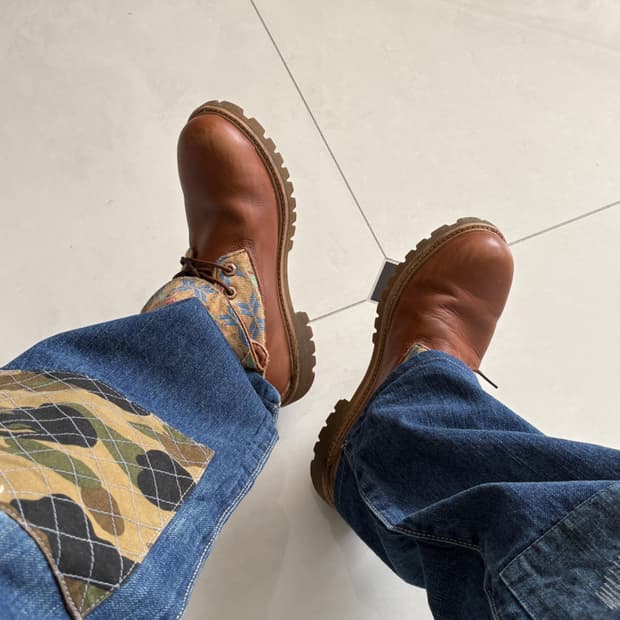 patterned roll top work boots 롤탑 워크 부츠