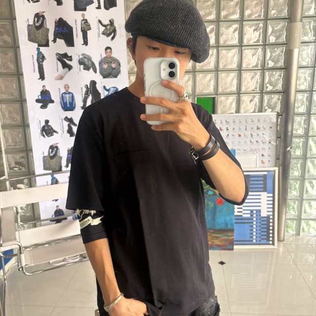 dry kanoko cross neck tee 카노코 클로스 넥 티