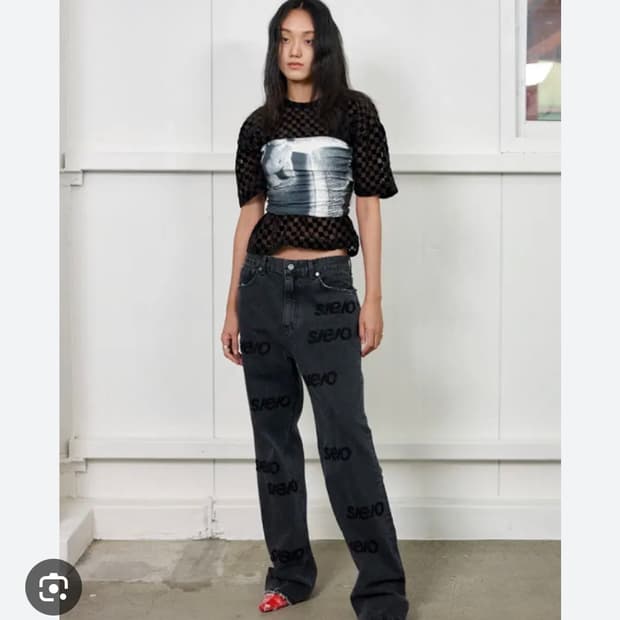 (1) SEO 서 에스이오 엠브로이더리 데님 팬츠