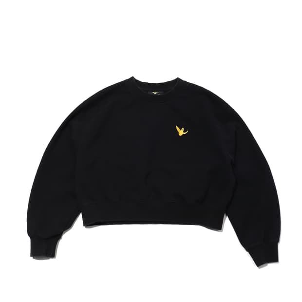 WHAT IT ISNT 기모 블랙 크롭 맨투맨 size Free