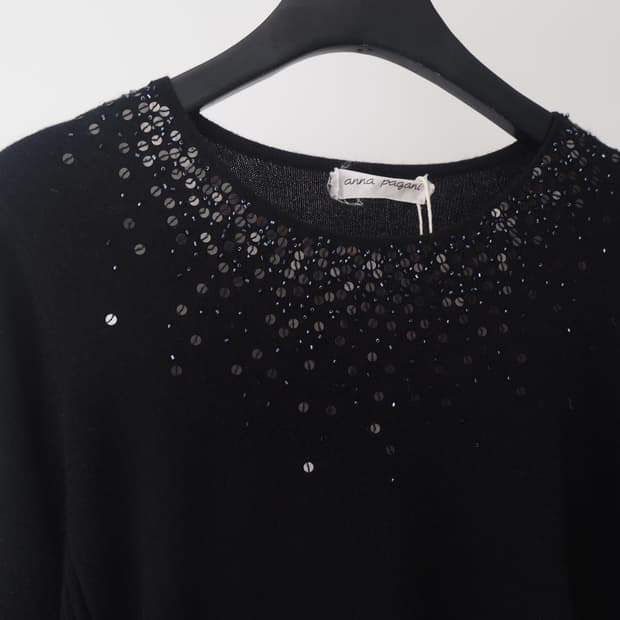 anna pagani sequin cashmere knit 