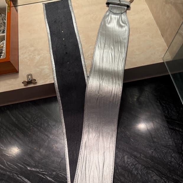 LOULOUSEOUL 루루서울 실버 와이드 가죽 벨트