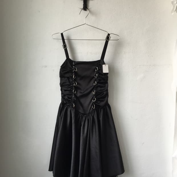 Glossy shirring dress