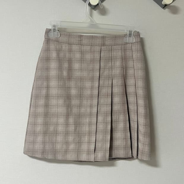 미쏘 체크 플리츠 스커트