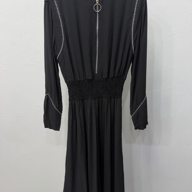 정품) maje 마쥬 블랙 스터드 디테일 롱 원피스 1