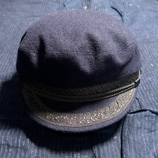 유럽 빈티지 울 블랜드 피들러 캡 59