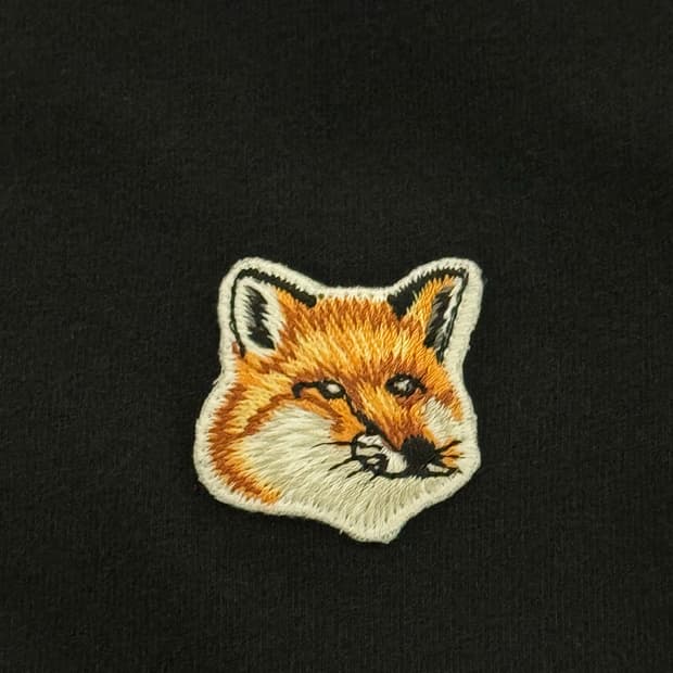 [XXL] 메종 키츠네 폭스 헤드 패치 레귤러 티셔츠 블랙