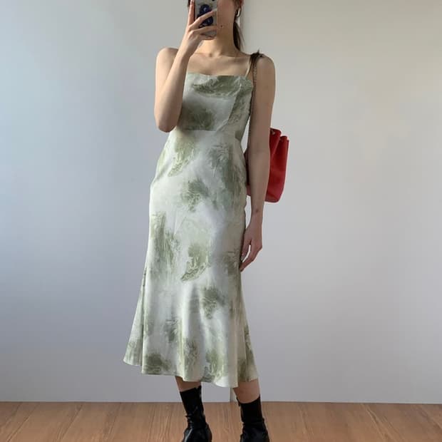 (새상품) 루루서울 미드나잇 선 드레스 그린