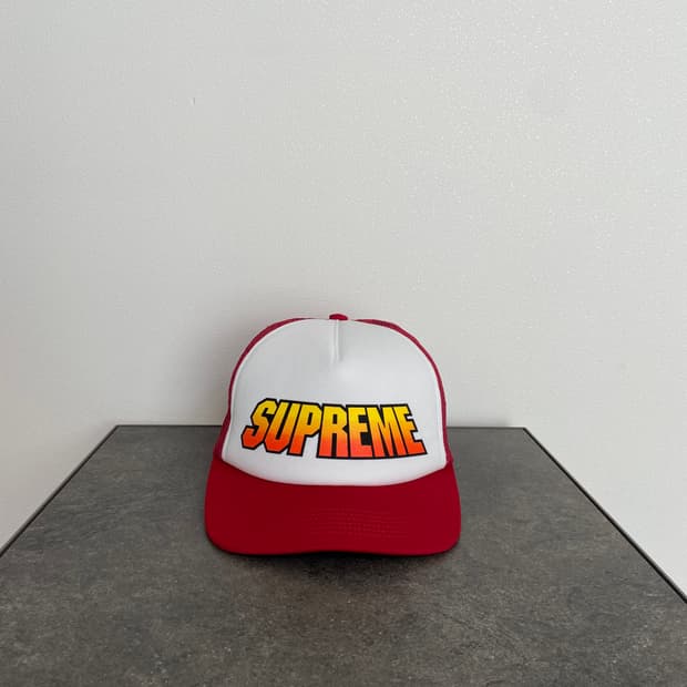(OS) 슈프림 6패널 볼캡 모자 그라디언트 로고 레드