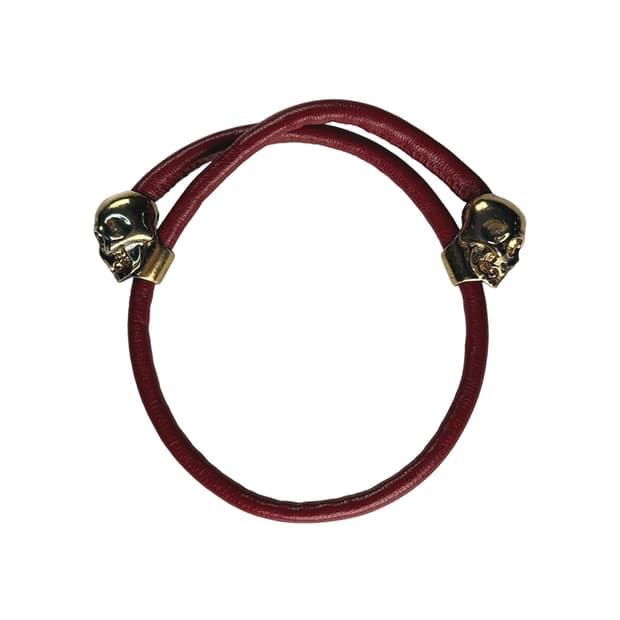 알렉산더 맥퀸 스컬 가죽 팔찌