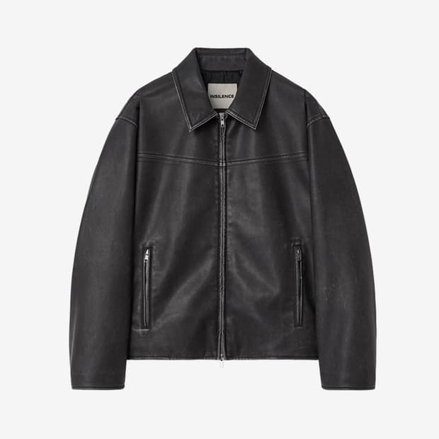 인사일런스 워시드 에코 레더 자켓 다크 브라운