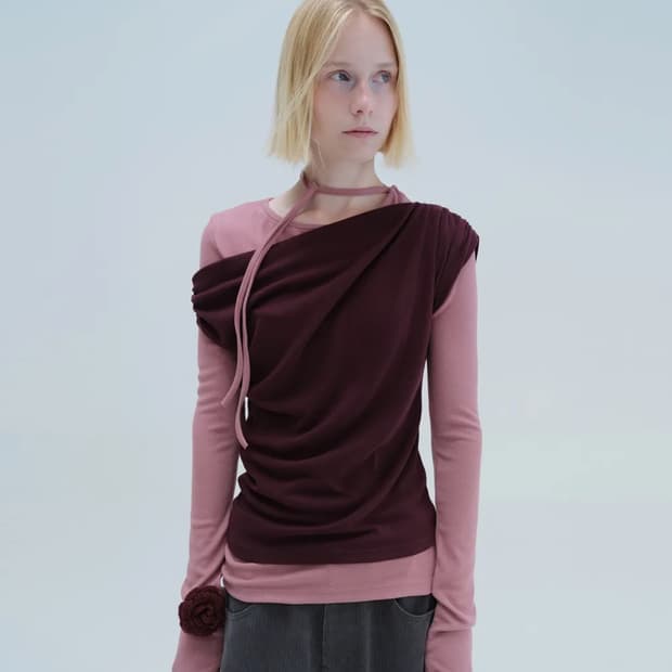 다이애그널 BRUSHED LAYERED TEE (pink)