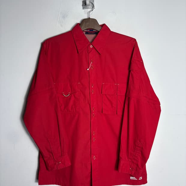 레드 포켓 디테일 셔츠