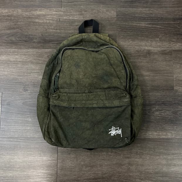 스투시 캔버스 백팩 워시드 블랙